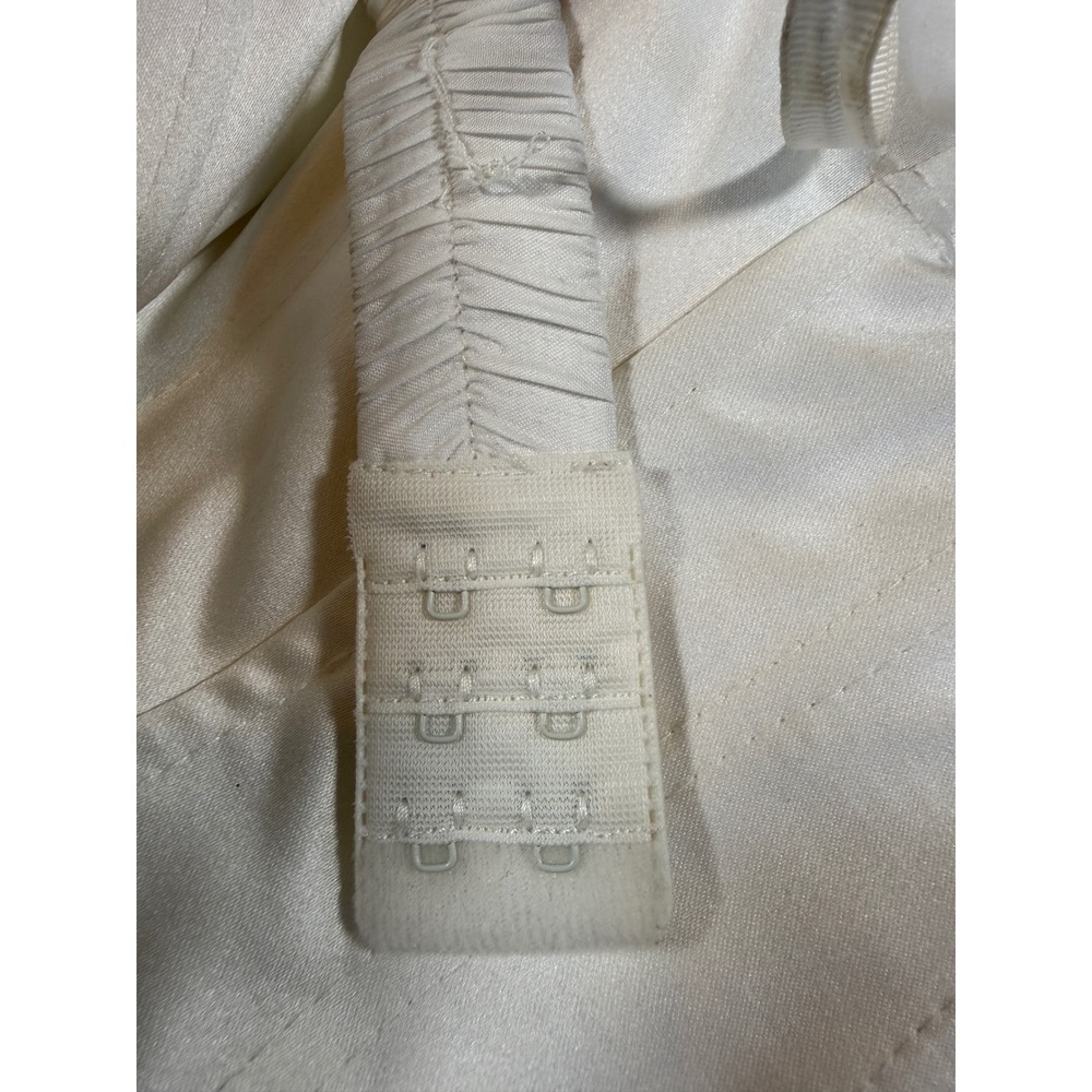 Organza Wedding Gown Women Size 4 White Beaded Ruffle Mermaid Strapless - Picture 14 of 16